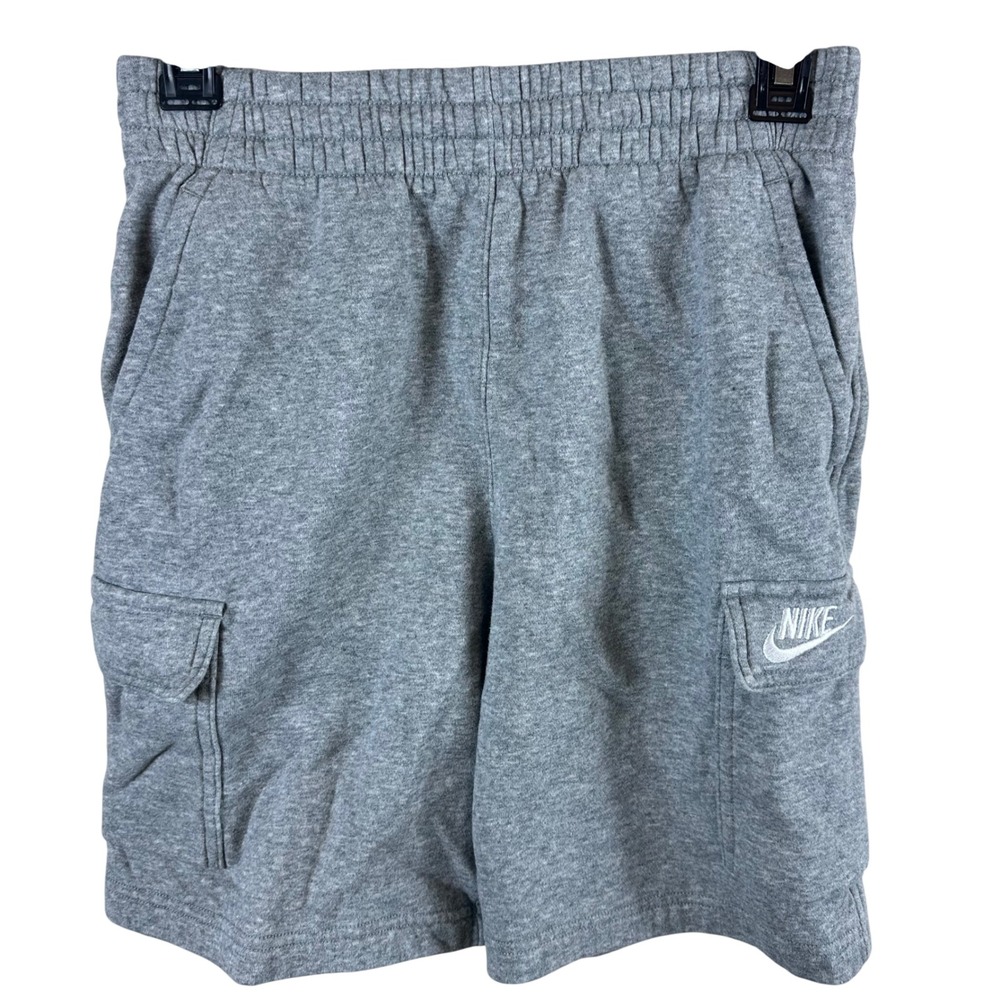 Nike Cargo Shorts Kids Large Gray Fleece Athletic Pockets Casual Sportswear L